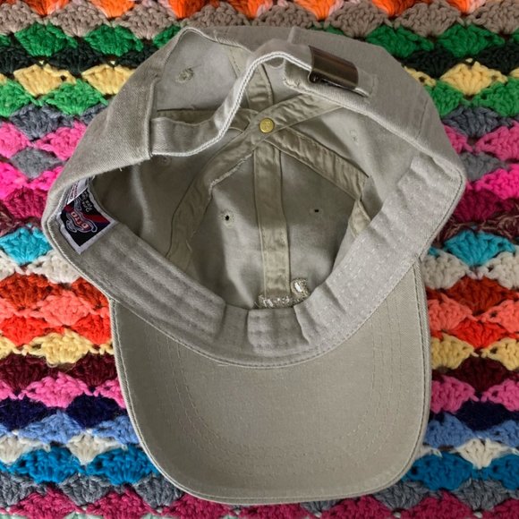 Vintage 90s Monochrome Khaki Royal Car Dealership Strapback Dad Hat Chev… - Picture 8 of 11